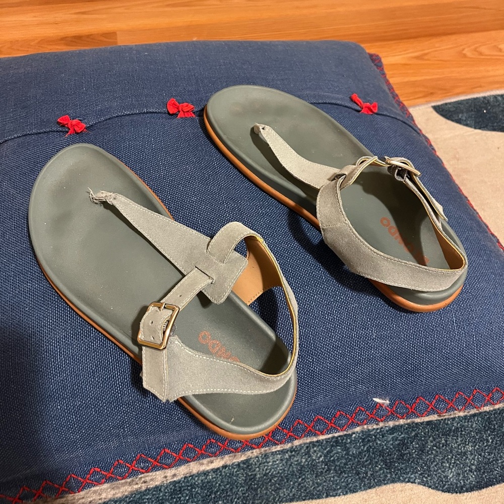 Blondo Light Blue Suede Sandals with Buckle